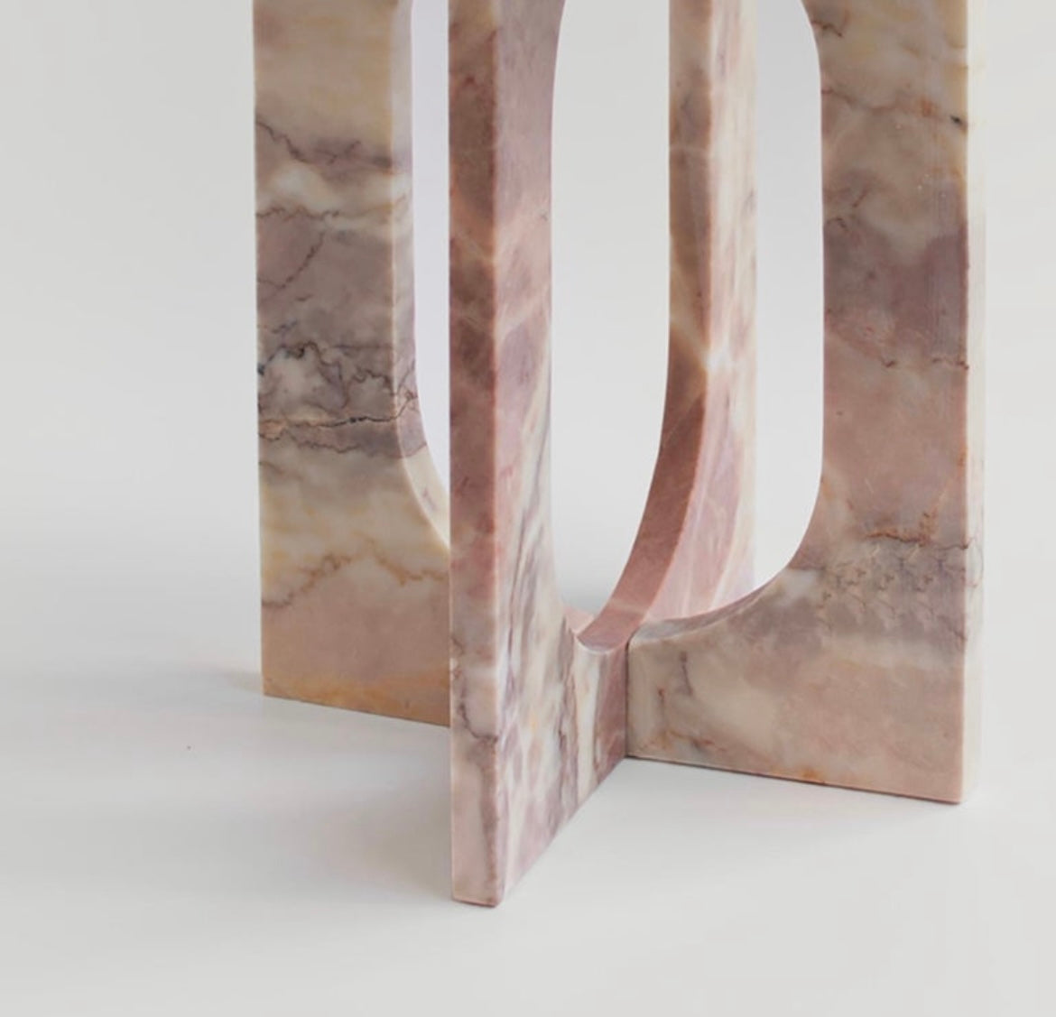 Pink Marble Contemporary Side Table