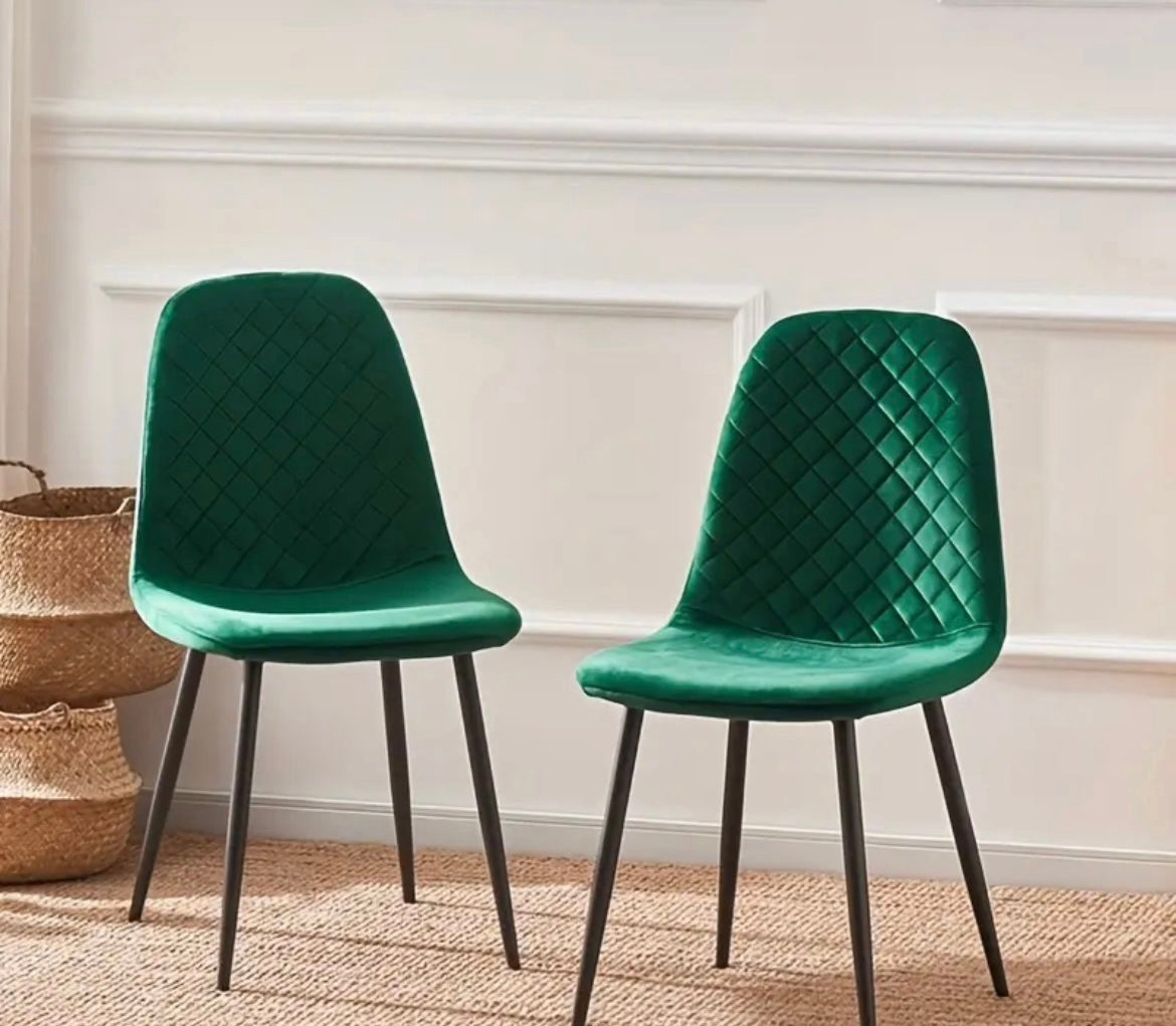 Sets of Velvet Dining Chairs Fabric Upholstered Dining Chairs