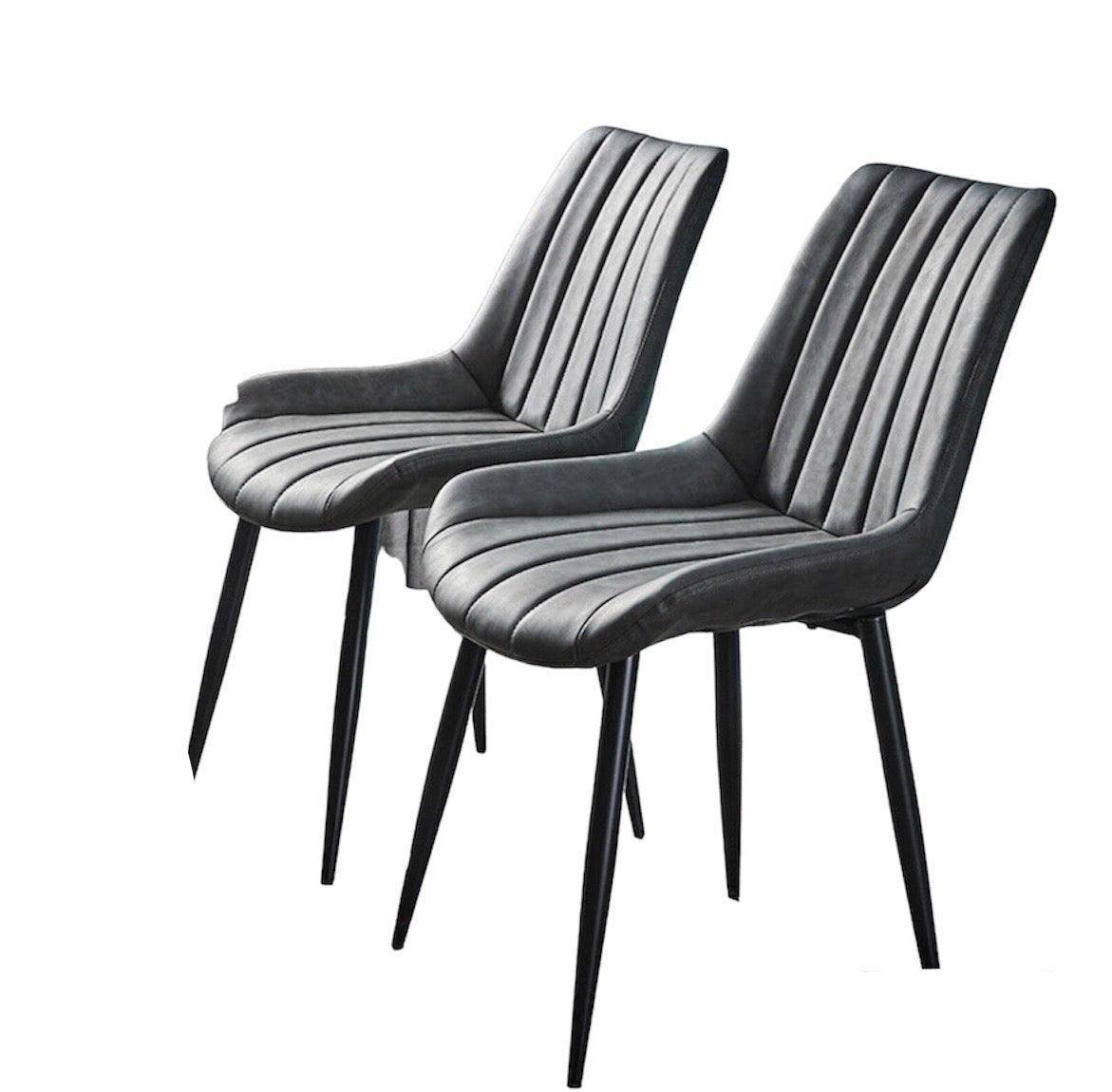 Sets of 2 Malmo Faux Leather Kitchen Dining Chairs