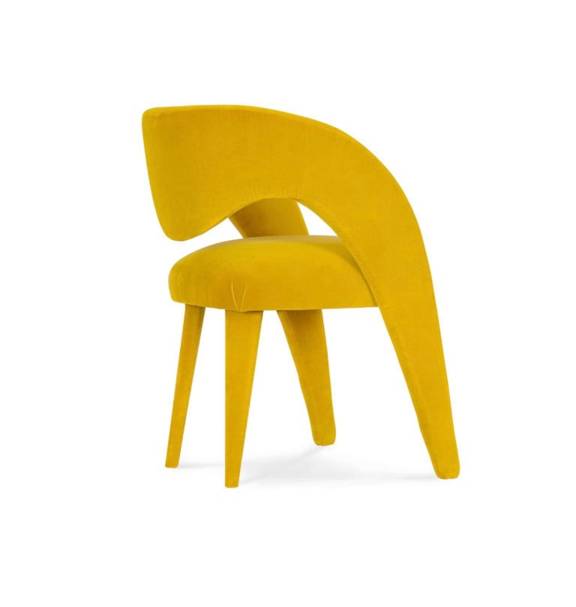 Modern Laurence Dining Chairs, Velvet Leather Handmade in Portugal