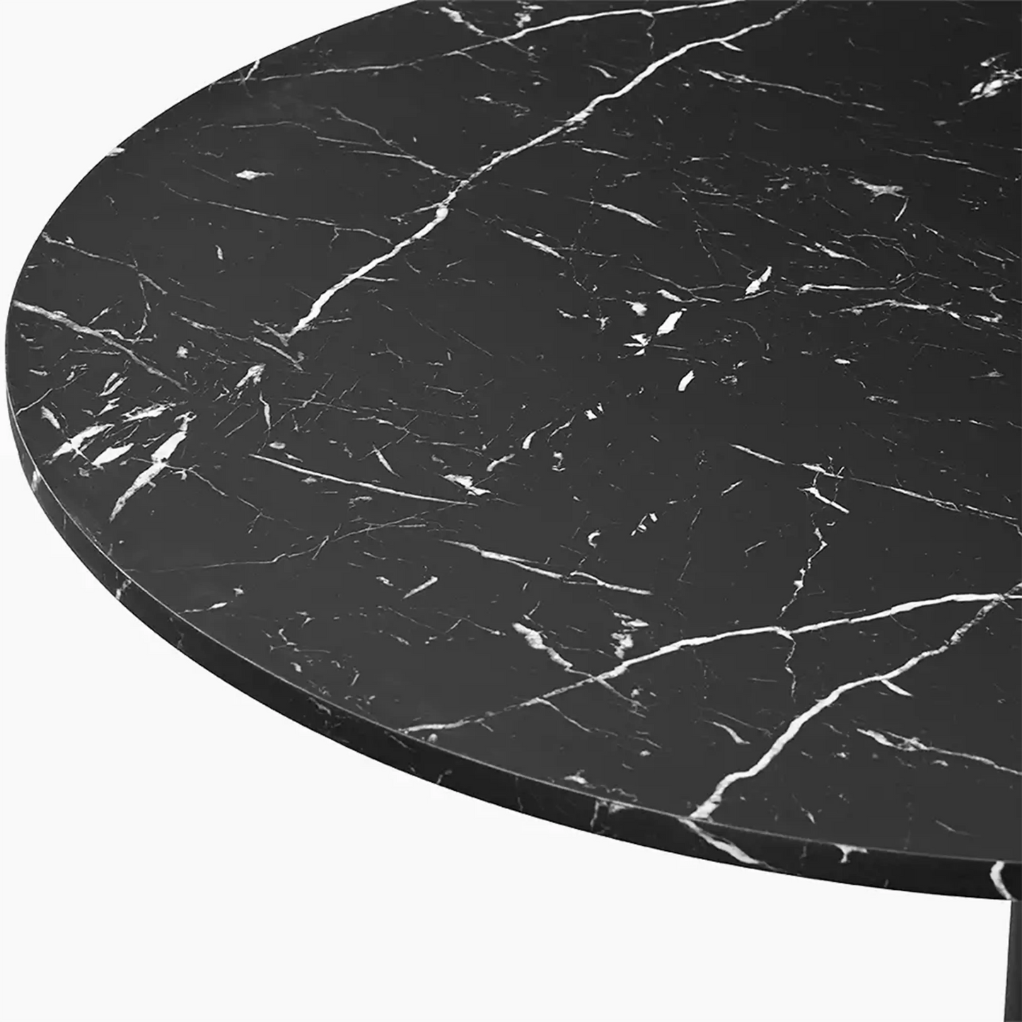 4 Seat Round Top Black Marble Kitchen Dining Table