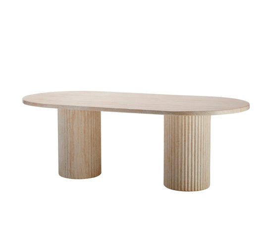 Large Oval Travertine Dining Table