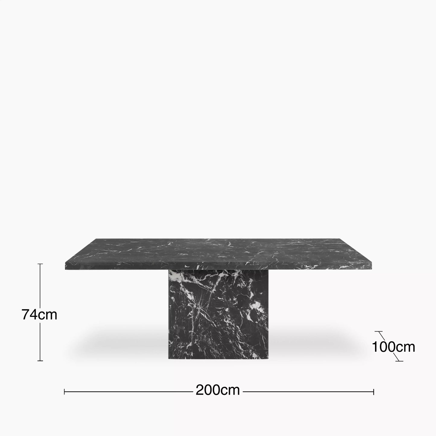 6-8 Seat Black Marble Dining Table