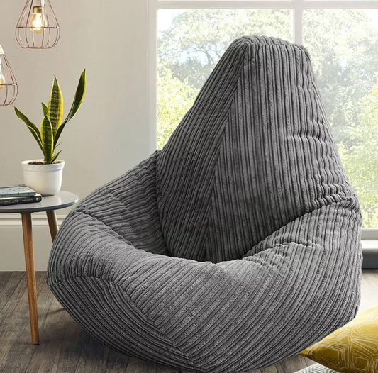 XXL Filled Cord Highback Beanbag Chair,  Bean Bag in Jumbo Cord