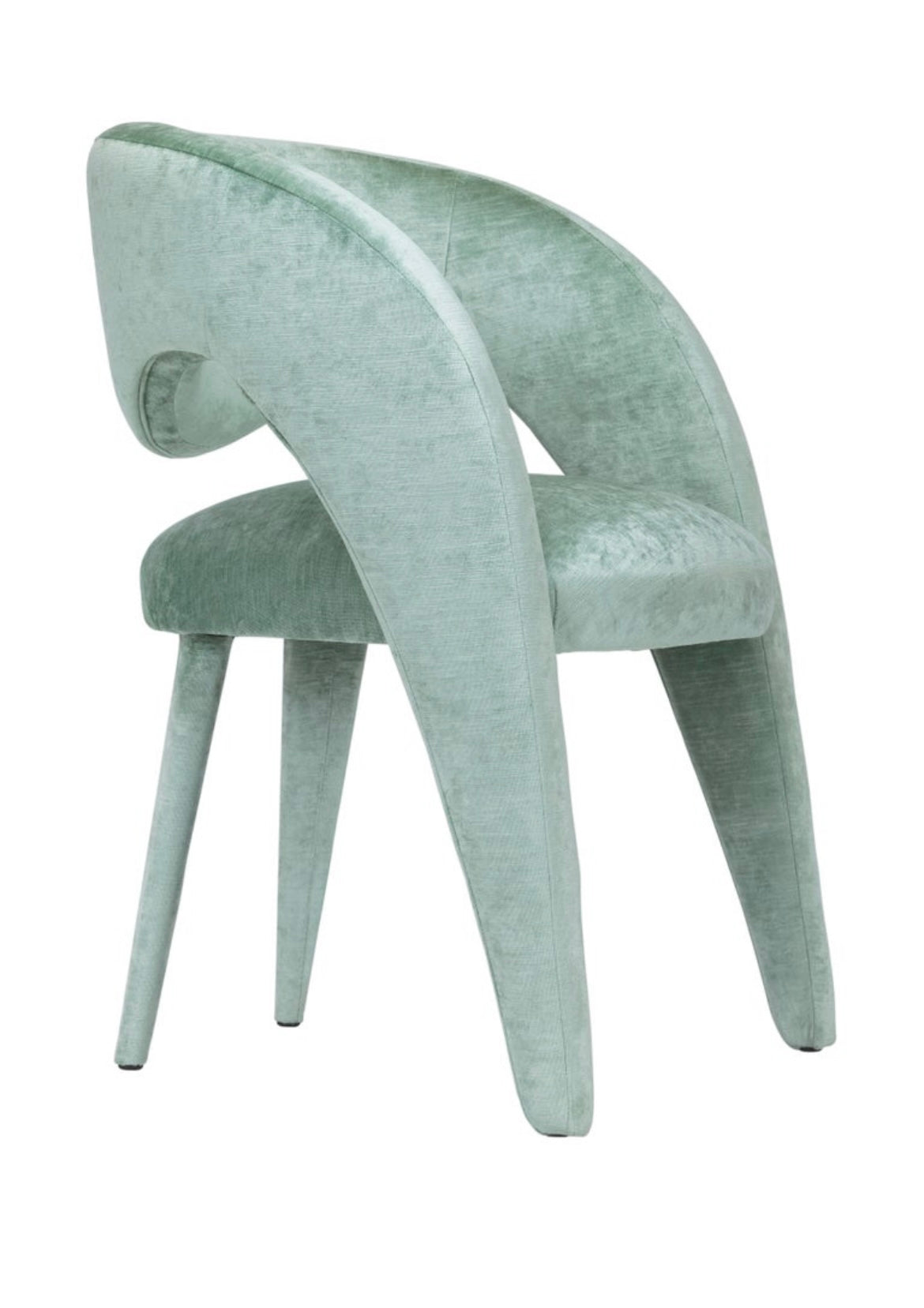 Modern Laurence Dining Chairs, Velvet Leather Handmade in Portugal