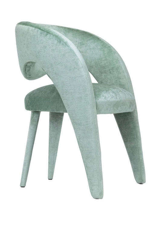 Modern Laurence Dining Chairs, Velvet Leather Handmade in Portugal