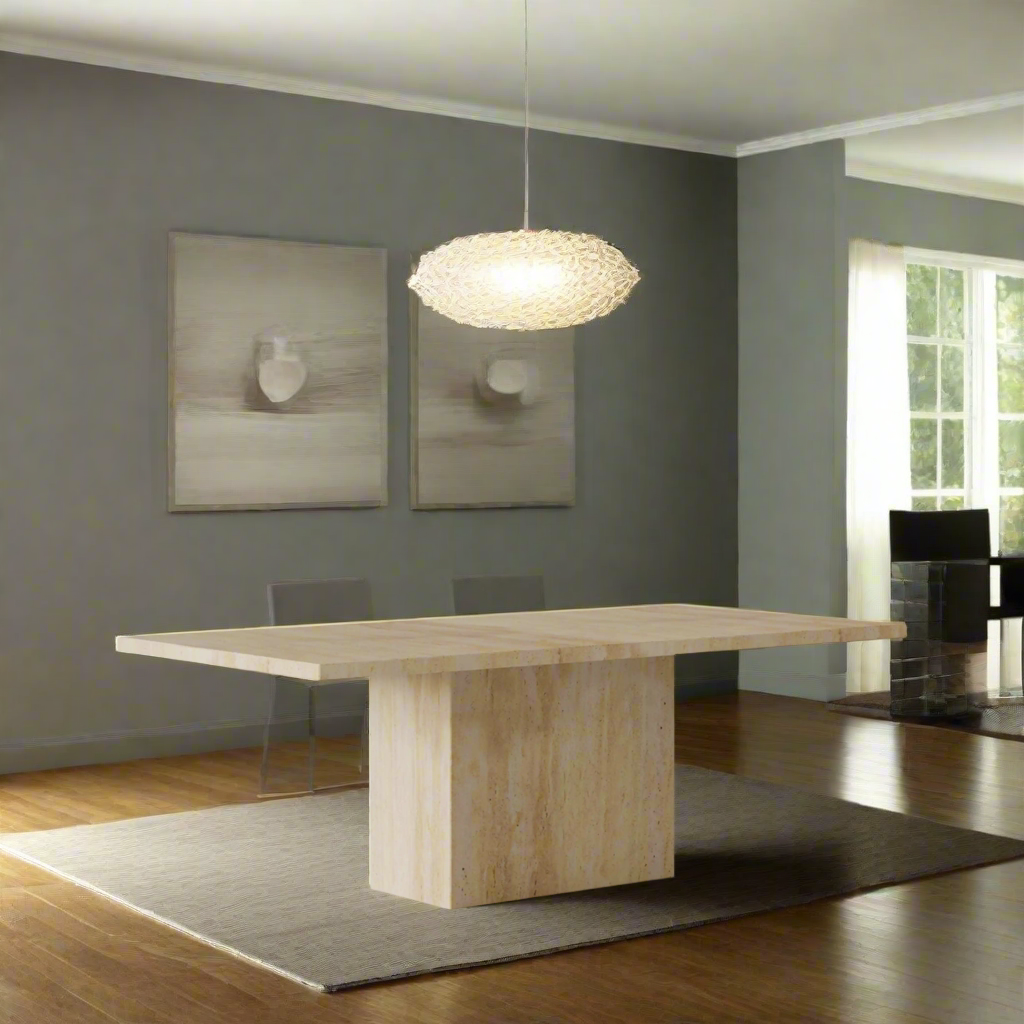 6-8 Seat Travertine Rectangle Dining Table