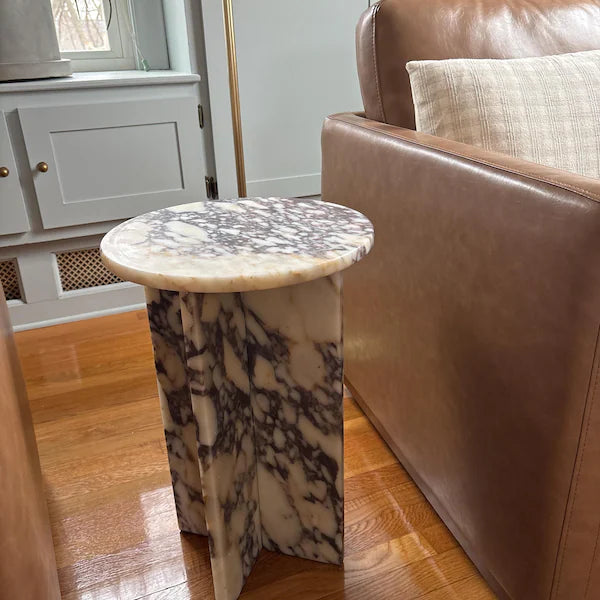 Calacatta Viola Side table, Round table top