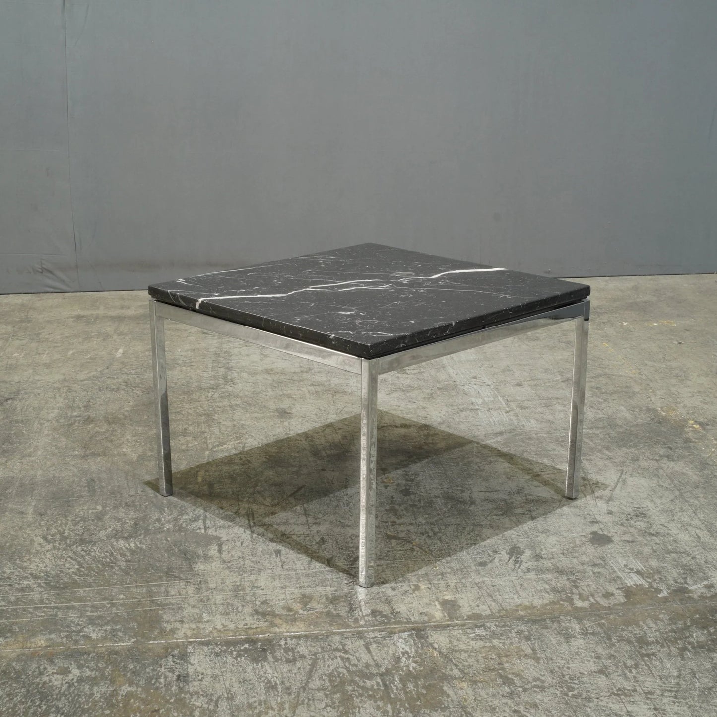 KNOLL STYLE BLACK MARBLE SQUARE COFFEE TABLE