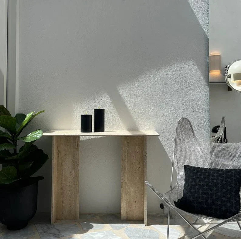 Travertine Stone Console Table