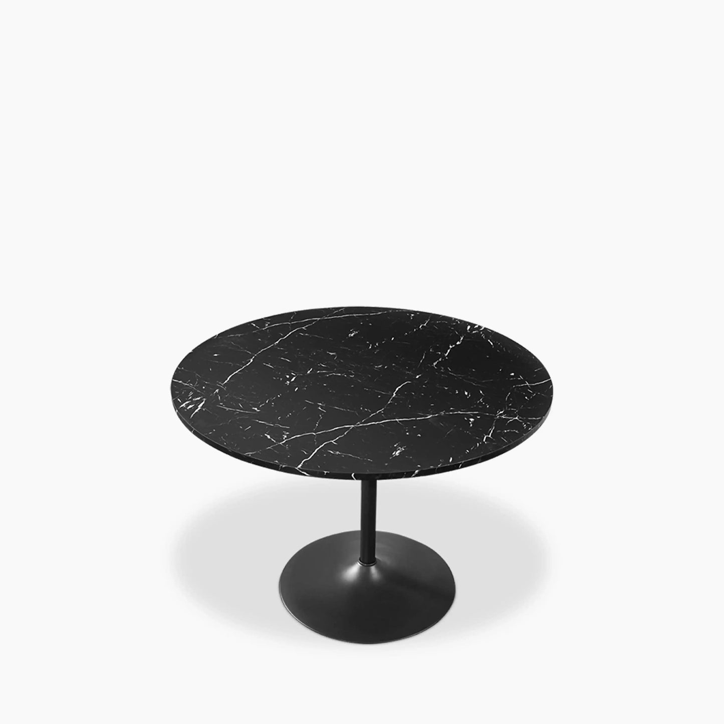 4 Seat Round Top Black Marble Kitchen Dining Table