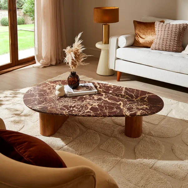 Cherry Marble and Mango Wood Coffee Table
