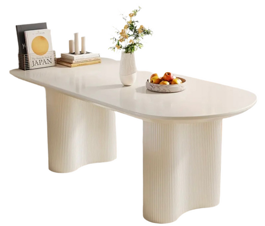 Minimalistic White ModernDining Table Seats 4-6