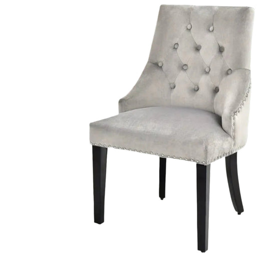 Cotswolds Silver High Wing Ring Backed Dining Chair