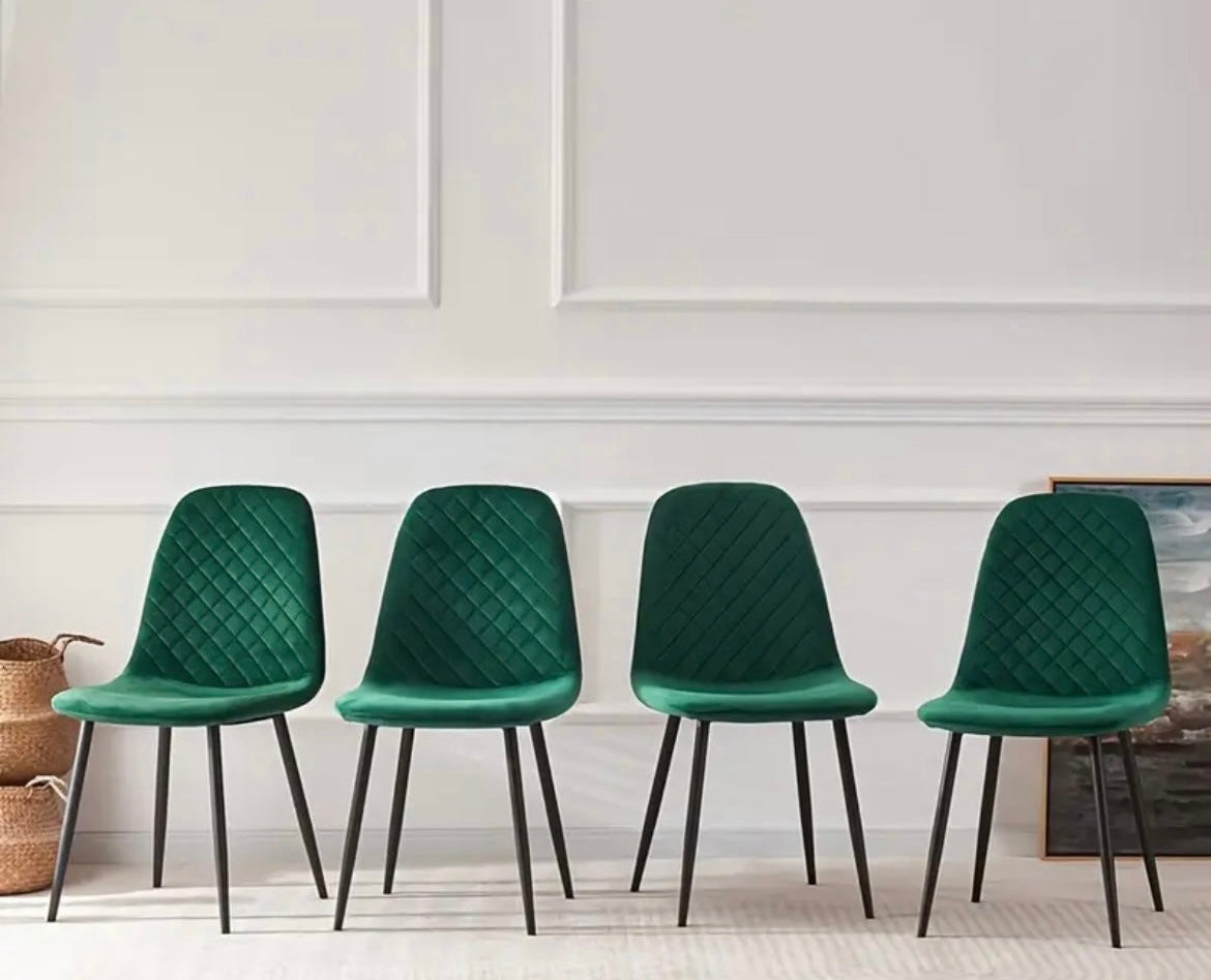 Sets of Velvet Dining Chairs Fabric Upholstered Dining Chairs