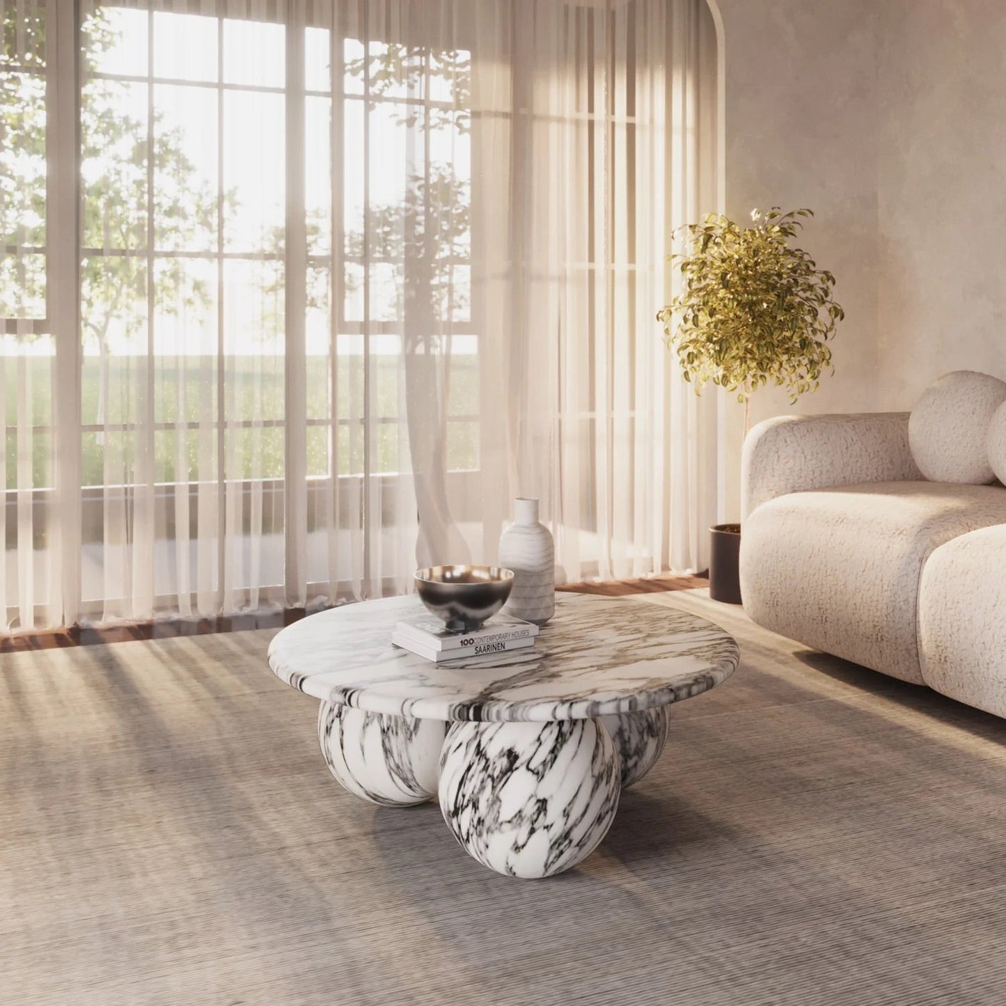 Soho Home Oxley Coffee Table, Arabescato Corchia Marble