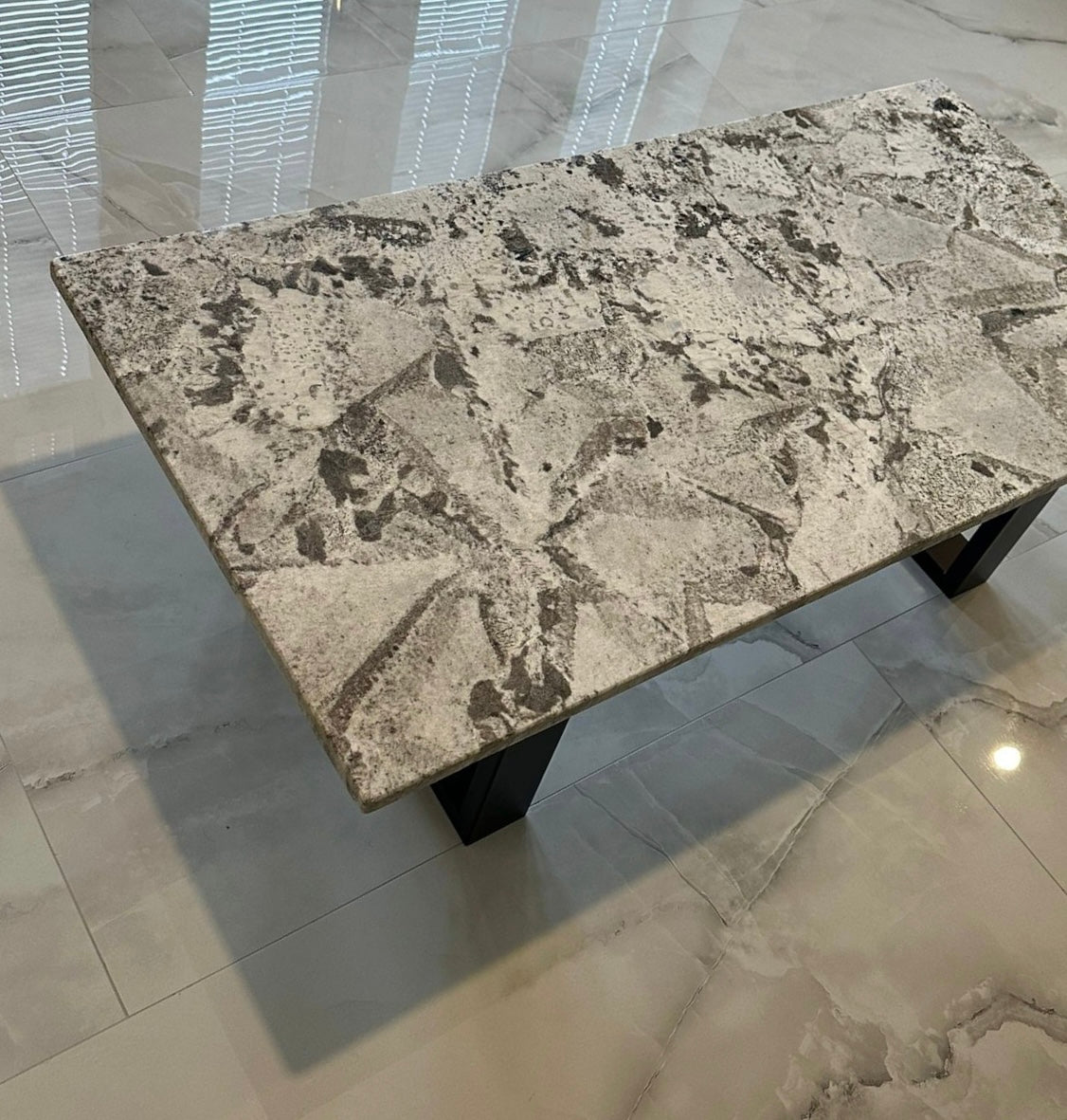 Natural Marble Stone Rectangle Modern Coffee Table